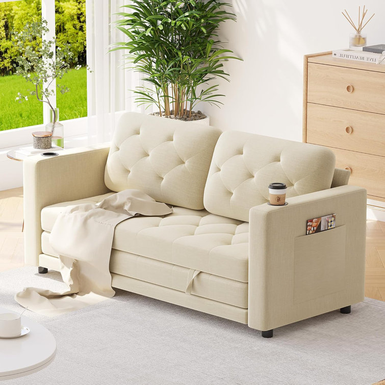 Ebern Designs Hepp Full / Double 63'' Upholstered Pillow Back Futon And